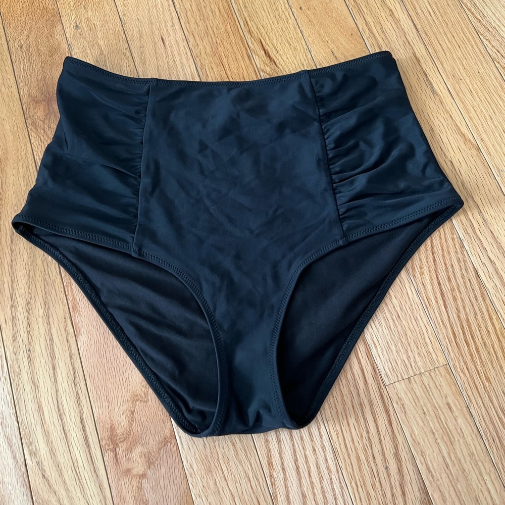 Black high waisted bikini bottoms